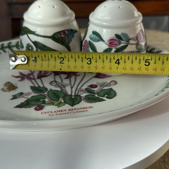 Portmeirion Botanic Garden Salt & Pepper Shaker Set - Cyclamen Repandum Design - Picture 5 of 6